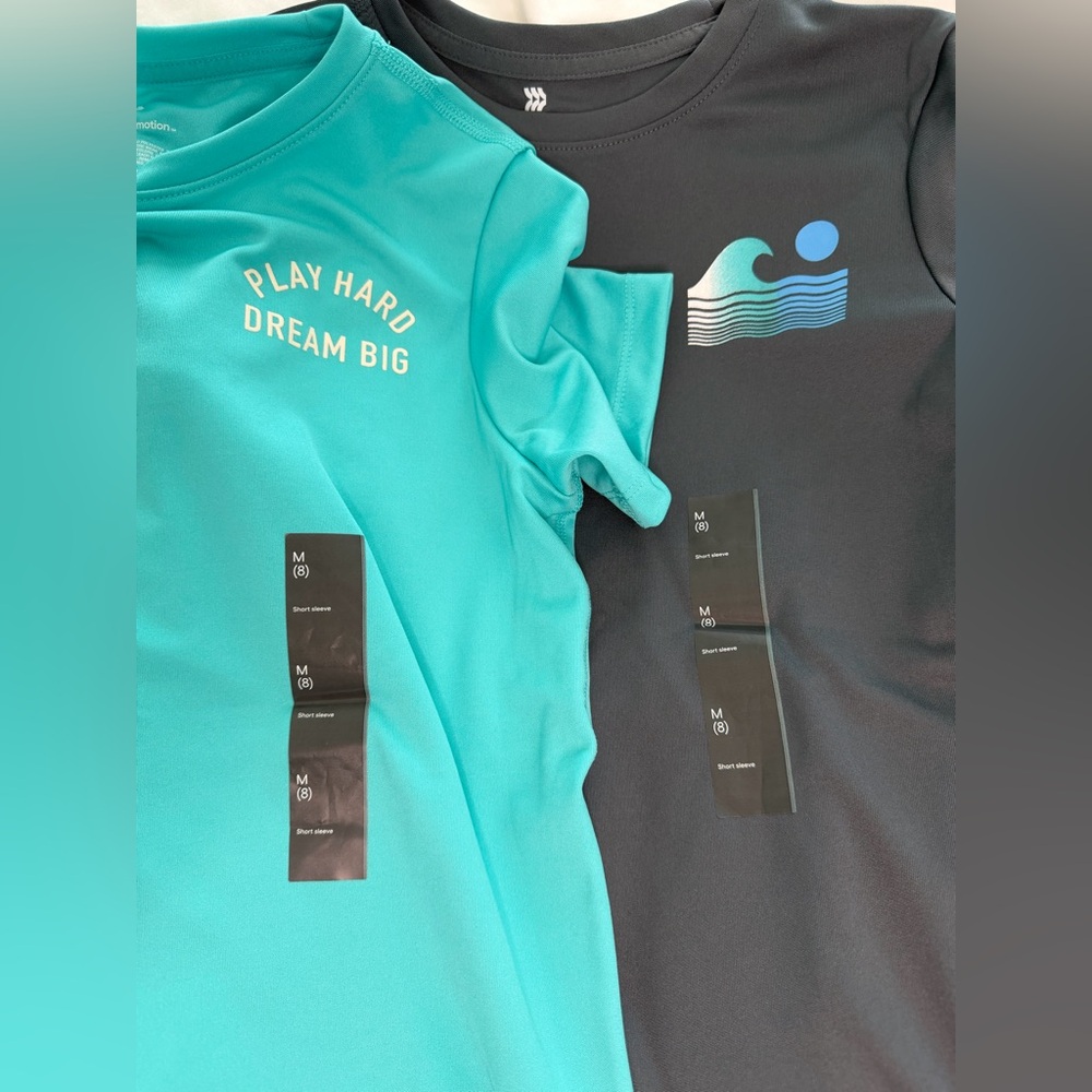 Kids Dryfit Short Sleeve Tee - Teal & Charcoal